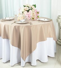 Square 54' x 54' Champagne Satin Table Cloth/Overlay