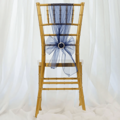 Navy Organza Chair Ties