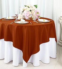 Square 72' x 72' Burnt Orange Majestic Table Cloth/Overlay