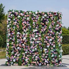 Flower Wall 4' x 8' Section w/ Pipe & Drape Section & 2 Draper Panels