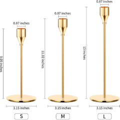 Metal Gold Taper Candle Holder (Set of 6)