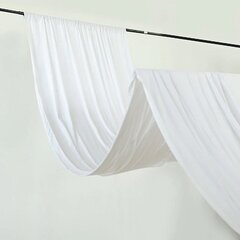 5' x 30' White Chiffon Ceiling Drapery