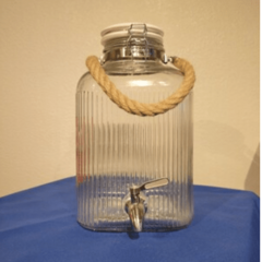 Ribbed Glass Drink Dispenser 2gal
