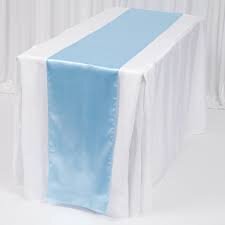 Light Blue Satin Table Runners