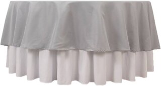 Round 90' Silver Lace Table Cloth/Overlay
