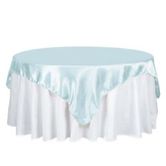 Square 70' x 70' Light Blue Satin Table Cloth/Overlay