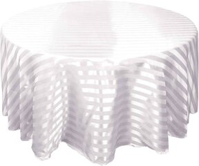 Round 120' White Stripe Table Cloth