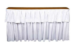 White Bar Skirt 8'W x 39"H Table Skirting