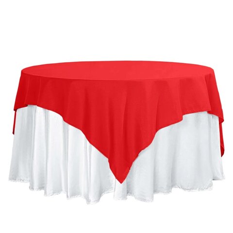 Square 72in x 72in Red Majestic Table Cloth Overlay