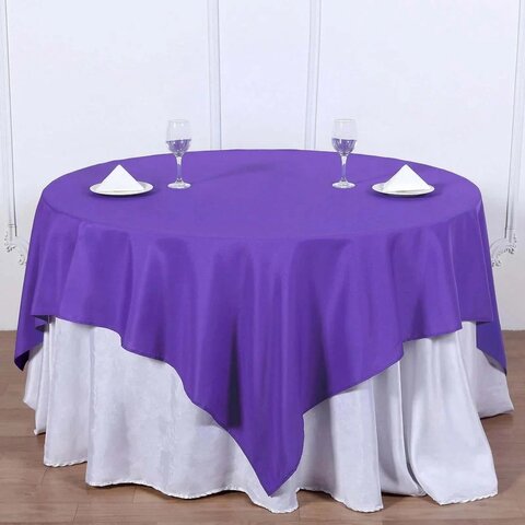 Square 72in x 72in Purple Majestic Table Cloth Overlay
