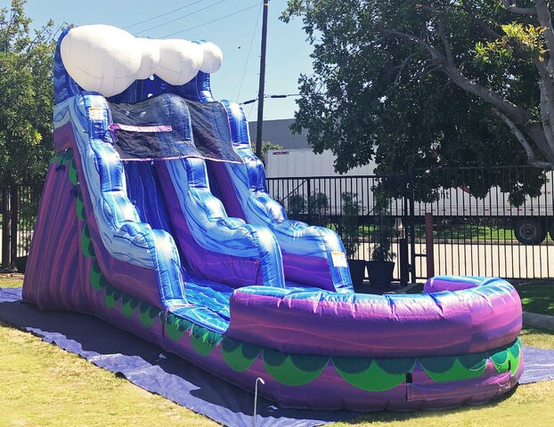 16 Ft Front Entry Water Slide with Pool -  