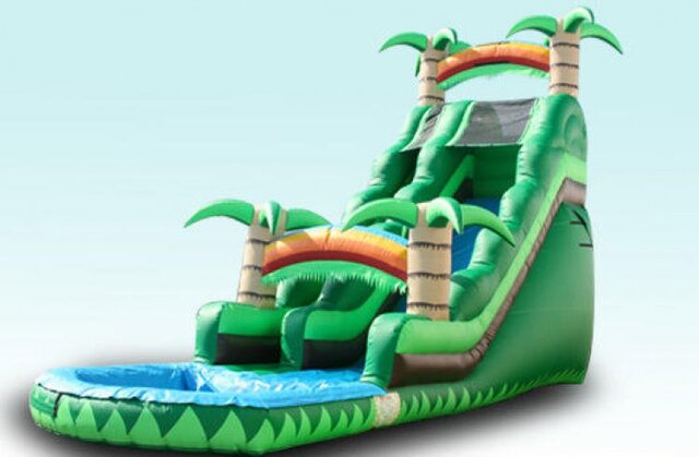 Tropical 18' Water Slide With Pool