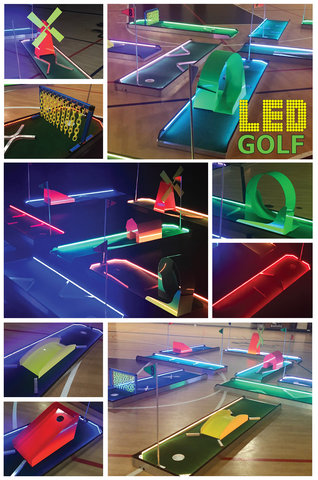 3 - Hole L.E.D Cosmic Mini Golf - Portable Cosmic Mini Golf  