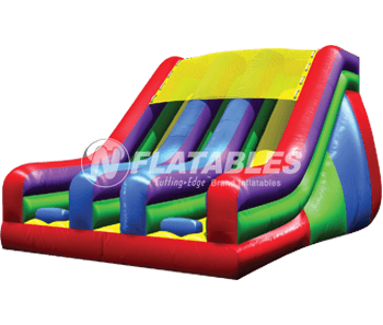 12 FT Wacky Dual Lane Dry Slide - (best for ages 4 to 13)