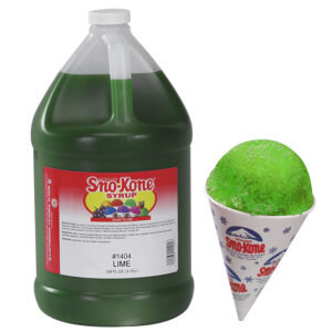 Lemon Lime Sno-Kone Syrup With Pump - 1 Gallon - Makes 100 cones -