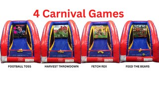 4-Game Carnival Package - football toss, Harvest Throwdopwn, Fetch Rex and Feed the Bears