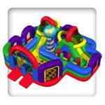 28 X 29 Wacky World Giant Inflatable Maze Adventure (Requires 2 Blowers) 