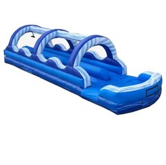 36' Blue Marble 2- Lane Inflatable Splash and Ride Slip and Slide