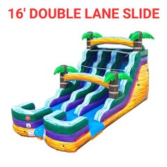 16' Tiki Falls Double Bay Wet/Dry Slide