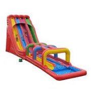 28' -  3 Lane Super Color Water Slide with Surf N Slide and SPLASH  POOL - can be used wet or dry