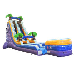 45' Long Tropical Purple Marble Inflatable Water Slide