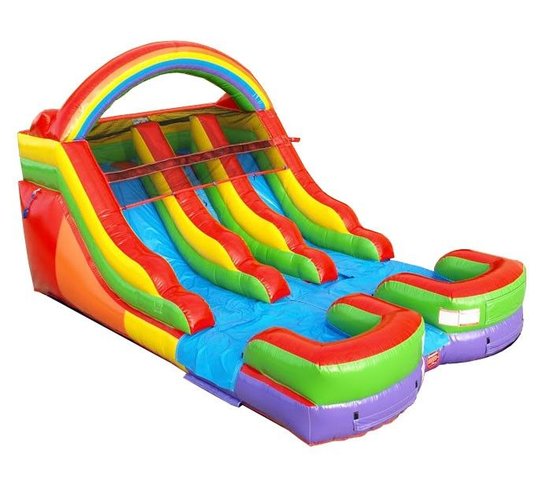 14' Rainbow Dual lane water or dry slide (best for 12 Y/O and under) - 