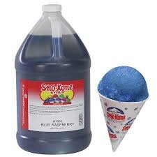 Blue Raspberry Sno-Kone Syrup With Pump - 1 Gallon - Makes 100 cones - 
