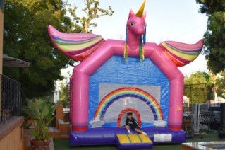 15 X 15 Flying Rainbow Unicorn Bounce House - 