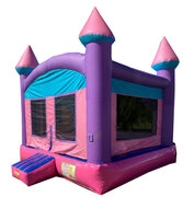 (A) Pink and Blue Castle Bounce House