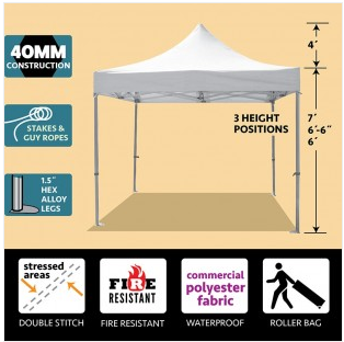 10ft x 10ft Pro Pop Up Tent