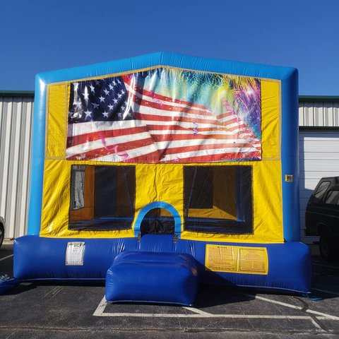 Patriotic 3 Bounce House Large