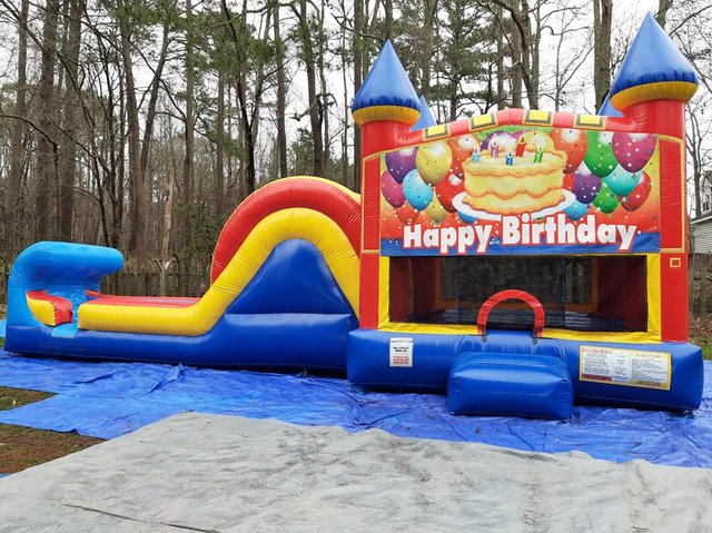 Happy Birthday 1 Castle Single Slide Wet Combo