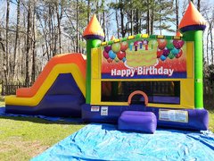 Happy Birthday 1 Castle Double Slide Dry Combo