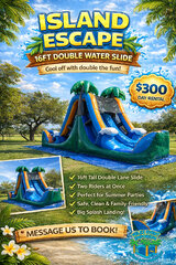 Island Espcape Double Water Slide