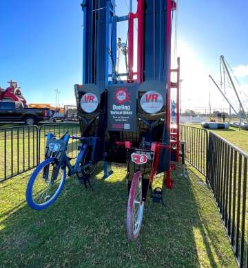 Vertical Bikes dual racing tower with bungee jumping apparatus by Vertical Entertainment