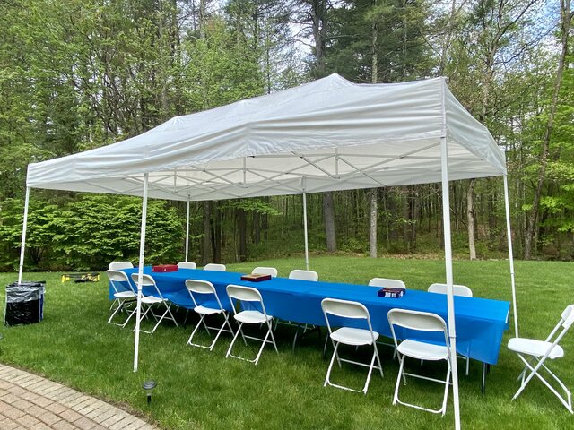 10 x 20 Tent Rental Package w/ Large Round Tables