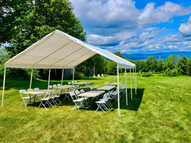18 x 27 Tent Rental Package w/ Rectangular Tables