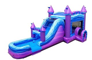 Mega Purple Marble Water Slide Bounce House Combo
