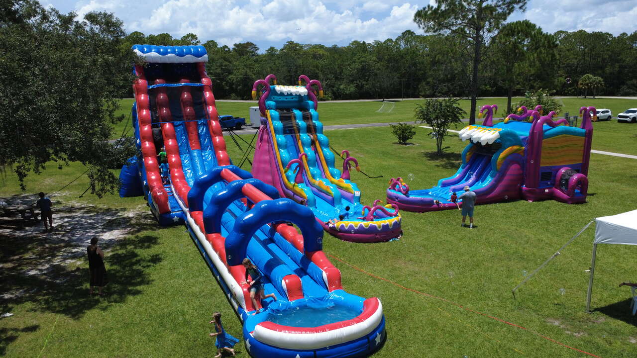 Premium inflatable party setup by Vogel's Party Rentals