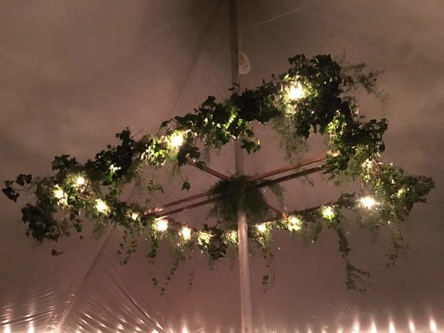 Large Square Greenery Chandelier