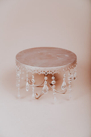 Gold cake stand with crystals 
