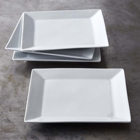 White Square Dinner Plate 