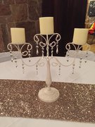 Ivory Candelabra with Crystals 