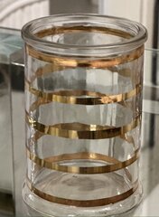 Gold Stripe Glass Cylinder