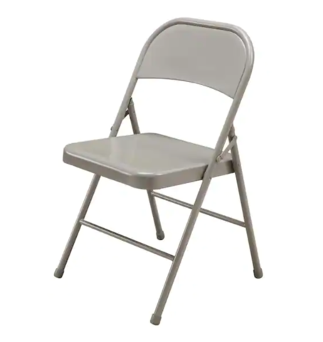 Metal folding chairs beige