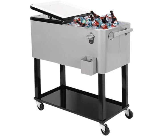 80qt Rolling Drink Tub Gray