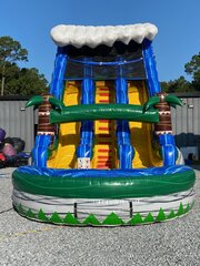 18ft Tropical Dual Lane Waterslide w/pool