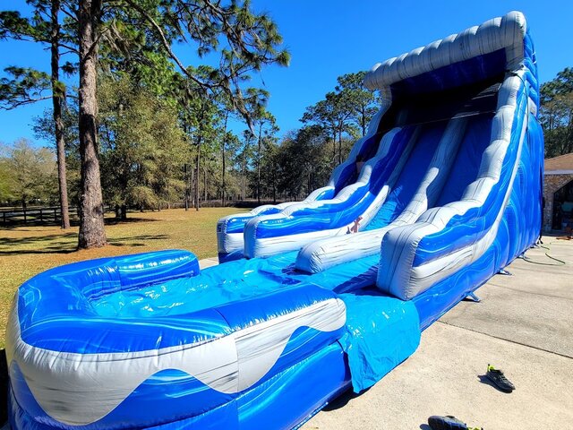 Blue wave water slide