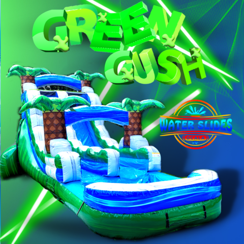 Green Gush 15' Single Lane Water Slide 