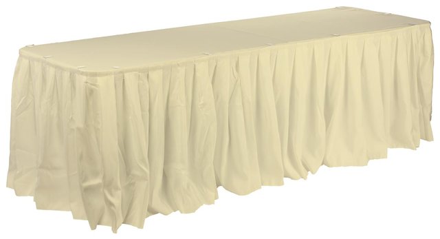 Polyester 21ft Table Skirt (Available in Black, White or Ivory)